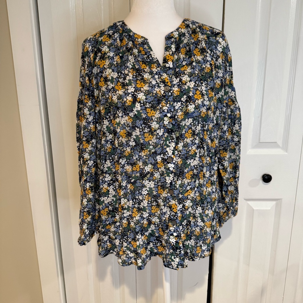 J. Jill, Floral Print Relaxed Fit Women's Blouse, Size M EUC - Picture 5 of 16